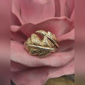 Veronese Italy Ring Sterling Silver Gold Vermeil Feather Wrap